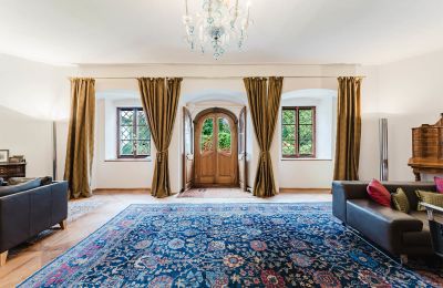 Kasteel te koop 4693 Desselbrunn, Opper-Oostenrijk, ... und Blick über den Barockbalkon hinaus in den Garten