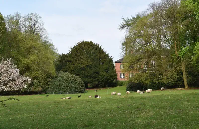Het park van Schloss Niendorf / Stecknitz nabij Hamburg